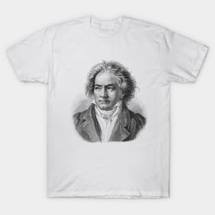 Ludwig van Beethoven in black and white T-Shirt